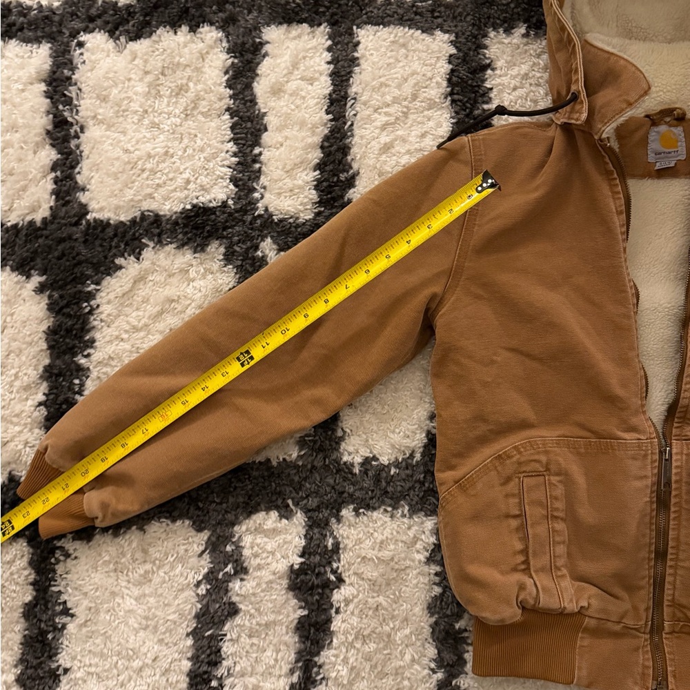 Vintage Carhartt Wildwood Sherpa-Lined Duck Jacket Sz Small - Removable hood - Picture 3 of 13